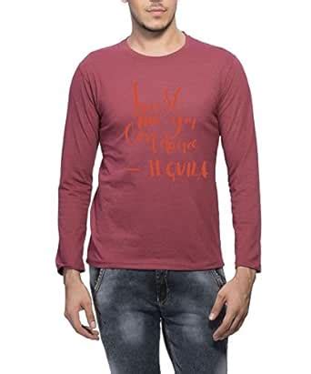 Clifton Men's Printed Full Sleeve R-Neck T-Shirt-Maroon Melange-Trust ...