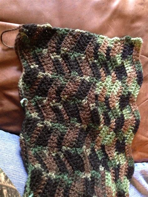 Camo Afghan for Grandson | Crochet Throw with Bernat Camo Yarn