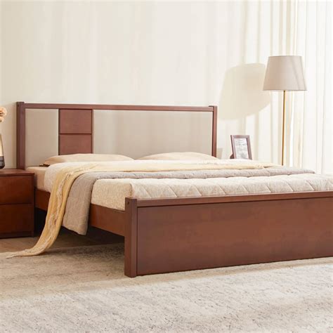 Buy Denis Spector Mahogany Wood King Bed - Walnut from Home Centre at ...