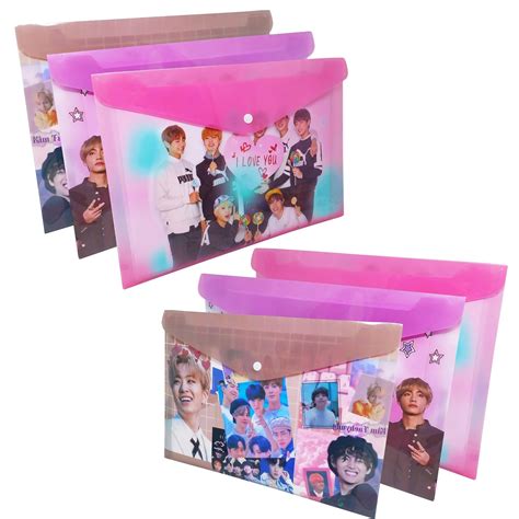 PARTEET 6Pcs Documents File Storage Bag with Snap Button Closer A4 ...