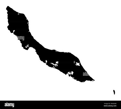 Curacao Island map silhouette isolated on white background Stock Vector ...