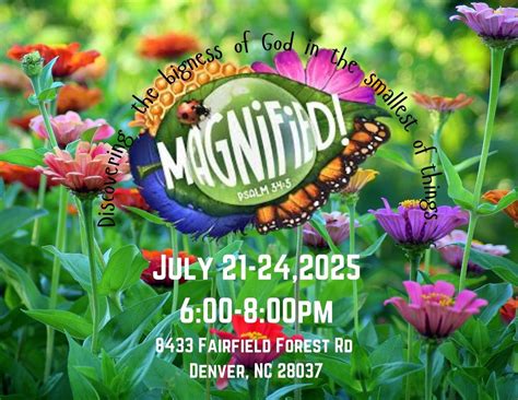 VBS for ALL! , 8433 Fairfield Forest Rd, Denver, NC, 21 July to 24 July ...