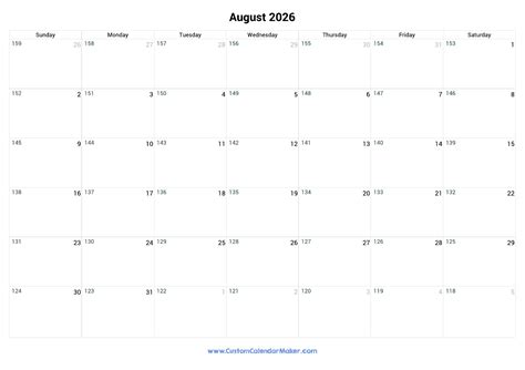 How Many Days Until August 3 2026 august 2026 Monthly Calendar ...
