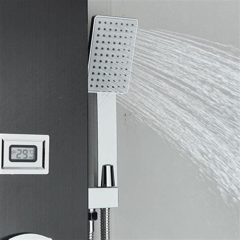 Gougeltd Black shower panel tower system rain, waterfall India | Ubuy