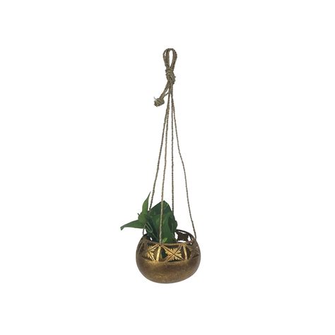 4.75" Coco Gold Wash Hanging Planter for Faux Greenery & Décor | Michaels