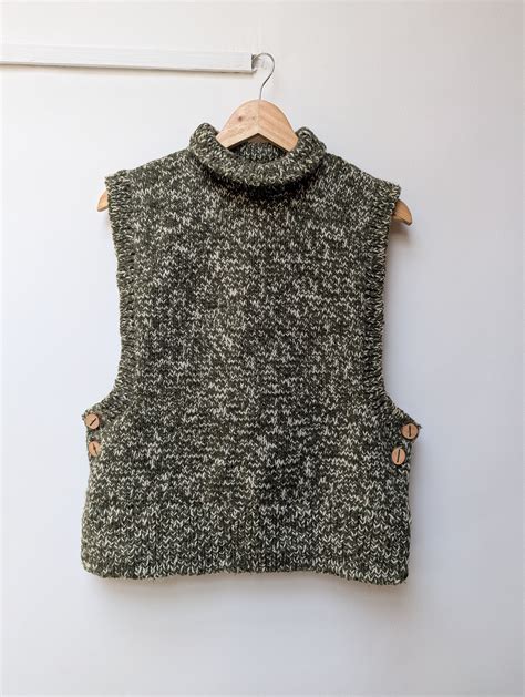 High Neck Wool Knit Vest – Himalayan Handloom Winter Vest – Shop ...
