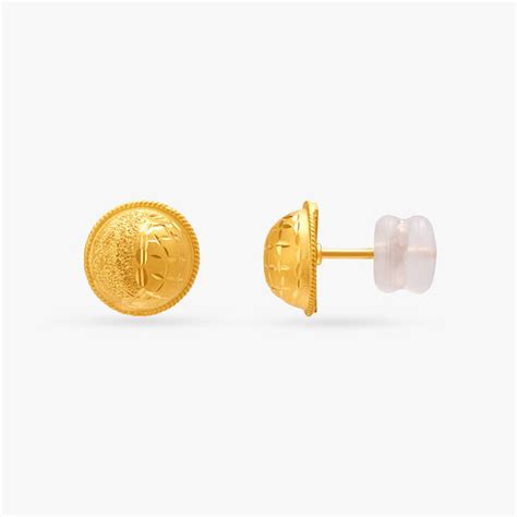 Sophisticated Textured Gold Stud Earrings
