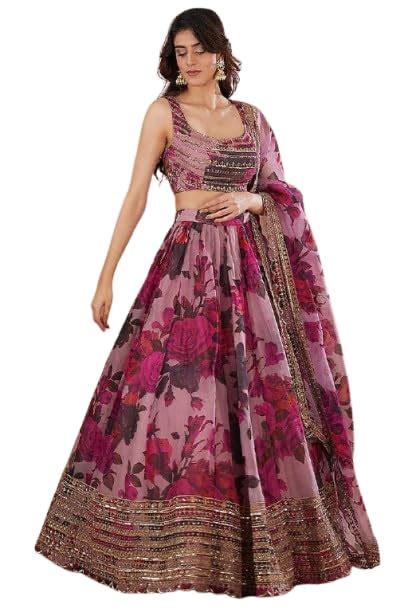 Buy Forteo Pink Bridal Lehenga Choli with Dupatta Set for Women for ...