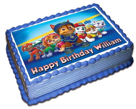 Buy Paws Personalized Cake Toppers 1/4 8.5 x 11.5 Inches Birthday Cake ...