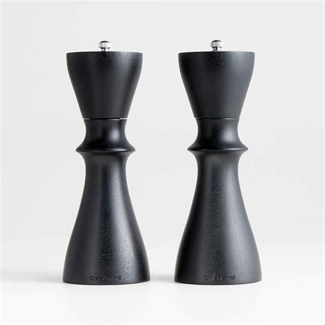 Aster Ebonized Wooden Salt & Pepper Mill Grinder Set | Crate and Barrel UAE