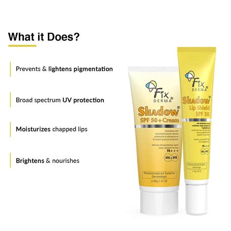 Shadow Lip Shield SPF 50 + Shadow SPF 50 Cream – Fixderma Skincare