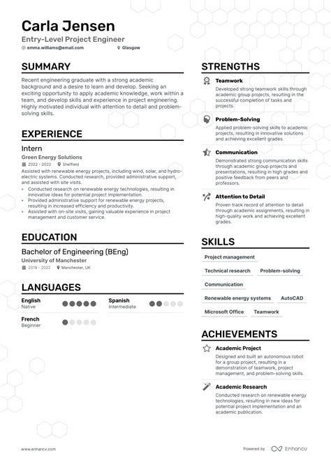 Image result for Project Engineer CV Examples
