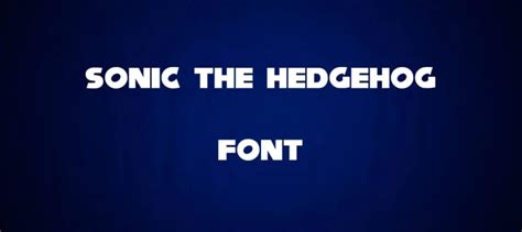 Sonic the Hedgehog Font Free Download