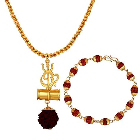 Buy Mahi Combo of Trishul Om Pendant with 20 Inch Rope Chain and ...
