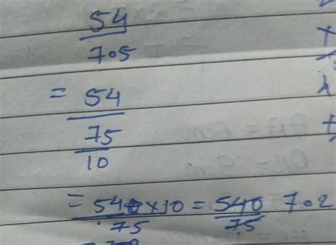 how to divide 54 by 7.5 - Brainly.in
