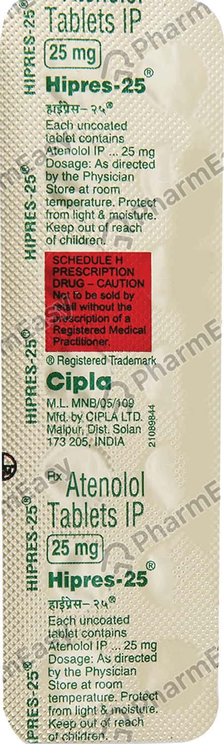 Hipres 25 MG Tablet (14): Uses, Side Effects, Price & Dosage | PharmEasy