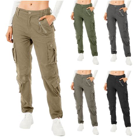 BiZtdJrK Cargo Pants for Women Casual High Waisted Hiking Pants Solid ...