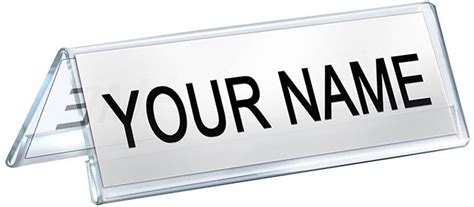VR Creatives Acrylic 4 inch Name Plate Holder, Acrylic Signage Holder ...
