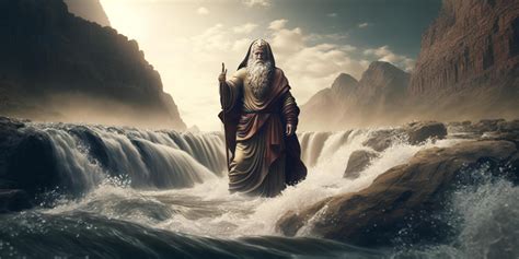 Moses Parting the Red Sea A Dramatic Illustration of the Biblical Story ...