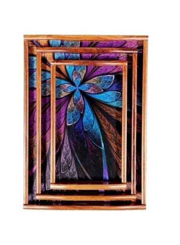 Wooden Tray - Handmade Wooden Serving Tray Set Of 3 Trader - Retailer ...