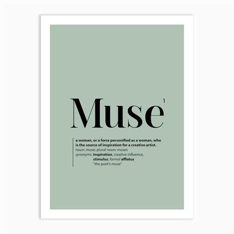 Muse. Dictionary Definition of Word. Sage Green Art Print by ...