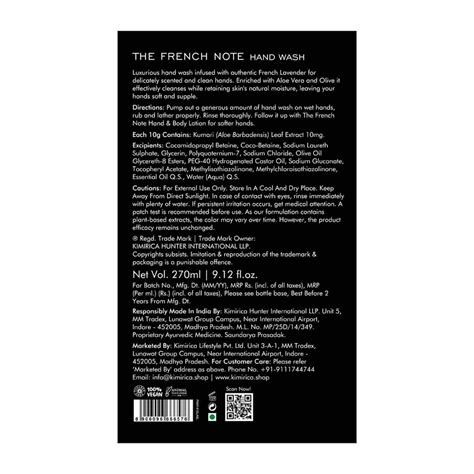 Buy French Note Hand Wash Online - Kimirica