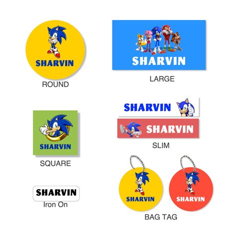 Waterproof Name Labels for Kids -Sonic / Label Shabel – Labelshabel