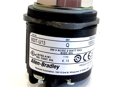 ALLEN BRADLEY 800T-U13 POTENTIOMETER SERIES Q 800TU13 NEW, SURPLUS - SB ...