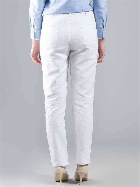 Buy White Essential Linen Formal Trousers Online | Fablestreet