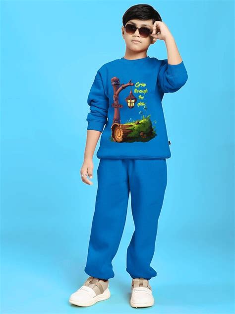GROW AND GLOW PRINT FLEECE CO-ORD FOR BOYS AND GIRLS BLUE | Buy Online ...