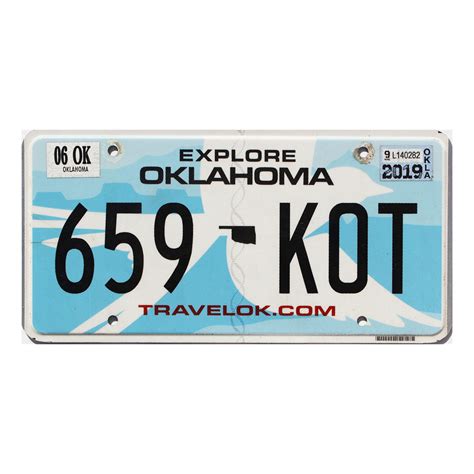 2019 Oklahoma Explore License Plate #659KOT | Collectible