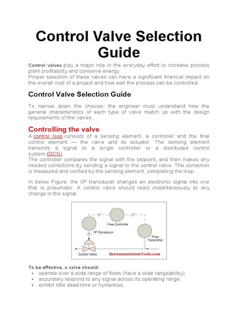 Image result for Control Valve Selection