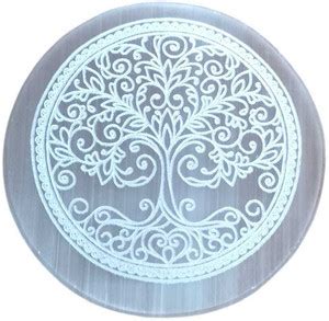 Swara Agate Tree Symbol Selenite Plate Crystal Charging Plate Fengshui ...
