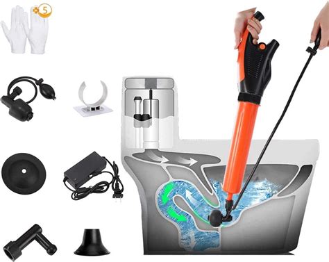 Buy WTILTIH Toilet Plunger,Powerful Electric Air Pressure Plunger Kits ...