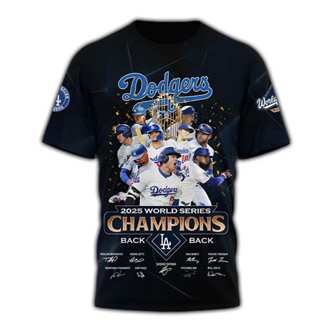 Black-Dodger 2025 World Series Champions Back To Back Shirt - Endastore.com
