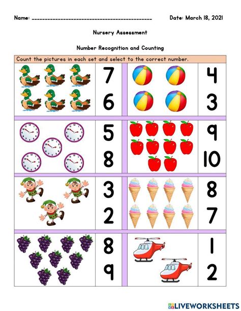 Image result for Counting Number 10 Worksheet