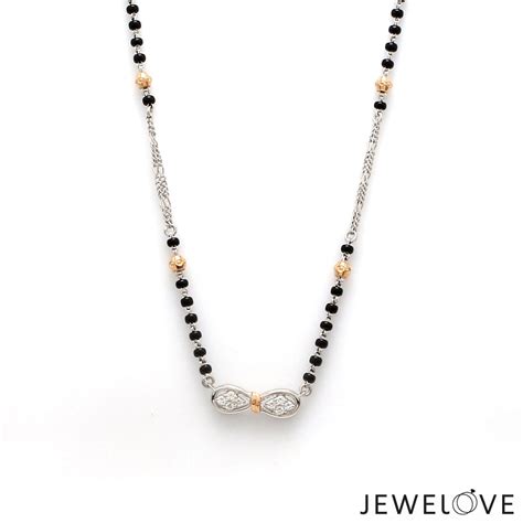 Jewelove™ Necklaces & Pendants Platinum Rose Gold Diamond Mangalsutra ...
