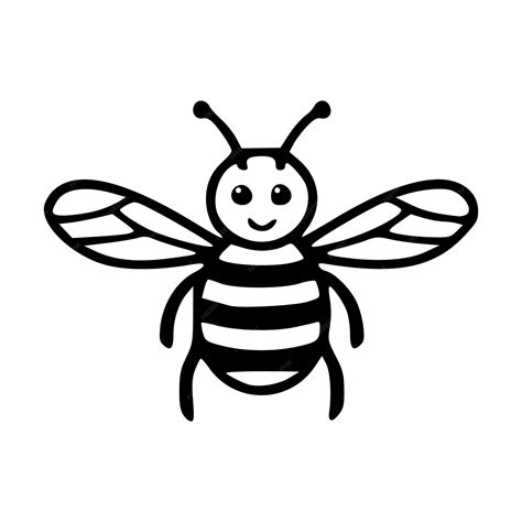 Bee Cartoon Black And White