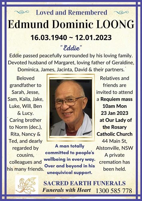 Death notices - Sacred Earth Funerals