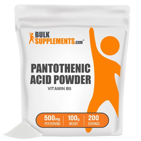 Vitamin B5 Powder 500mg - Acne Supplements - Pantothenic Acid ...