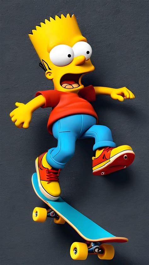 Bart Simpson Skateboard Outfit Poster,Cartoon style,Full HD Wallpaper ...