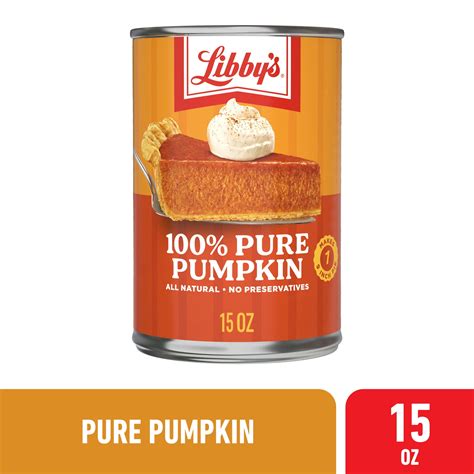 Libby's 100% Pure Pumpkin Puree, All Natural Gluten Free Canned Pumpkin ...