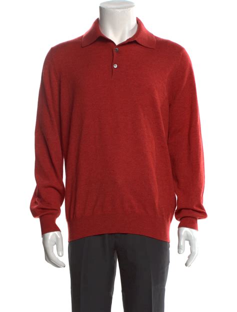 Brunello Cucinelli Cashmere Collar Polo Shirt - Red Polos, Clothing ...