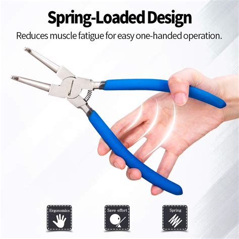 SPEEDWOX 9-Inch Internal Snap Ring Pliers 90 Degree Bent Jaw Retainer ...