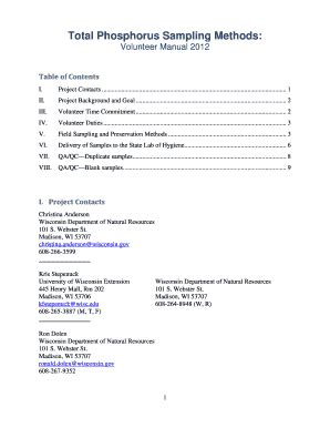 Fillable Online watermonitoring uwex Total Phosphorus Sampling Methods ...