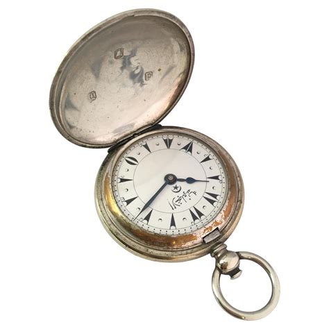 Antique Full Hunter Engine Turned Nickel Cased Turkish Market Pocket ...