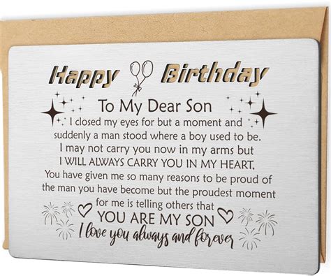 Amazon.com: YODOCAMP Son Birthday Card from Mom, Happy Birthday Son ...