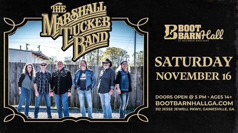 The Marshall Tucker Band, Boot Barn Hall - Gainesville, 16 November ...