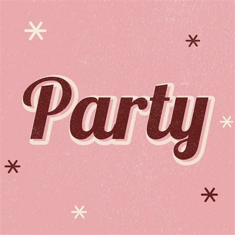 Party retro word typography on pink background | Premium Photo