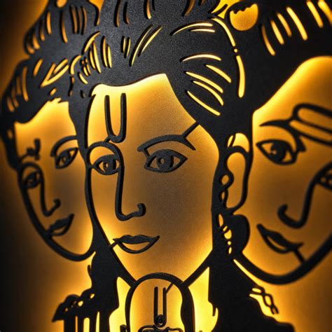 Artrooms Shri Swami Samarth With Light Metal Wall Art - Wall Decoration ...